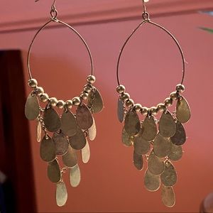Bronze fish scale 90s earrings - light / comfy